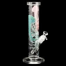 15" Teal Jellyfish Beaker Tube w/ Full Wrap Decal