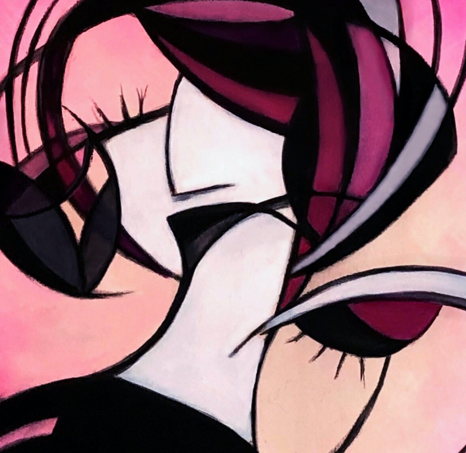"Femininity" By Jasmine Saidi, Acrylic & Charcoal on Canvas
