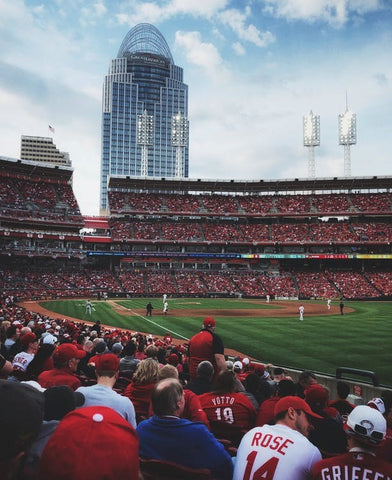 crowd watching a baseball game