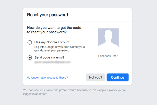 How to recover forgotten password on Facebook?