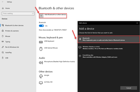 Adding a Bluetooth device