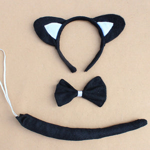 Animal Ear Headband with Tail and Bowtie (Multiple Animals)
