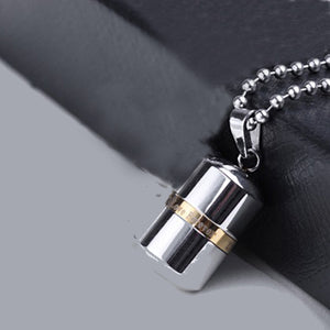 Stainless Steel Capsule Pendant Necklace (Multiple Colors)