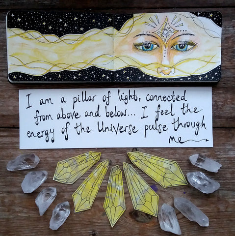 Pillar of Light Art Journal Mantra