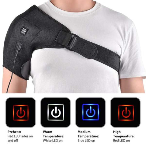 Heated Pad Shoulder support brace for recovery and pain therapy