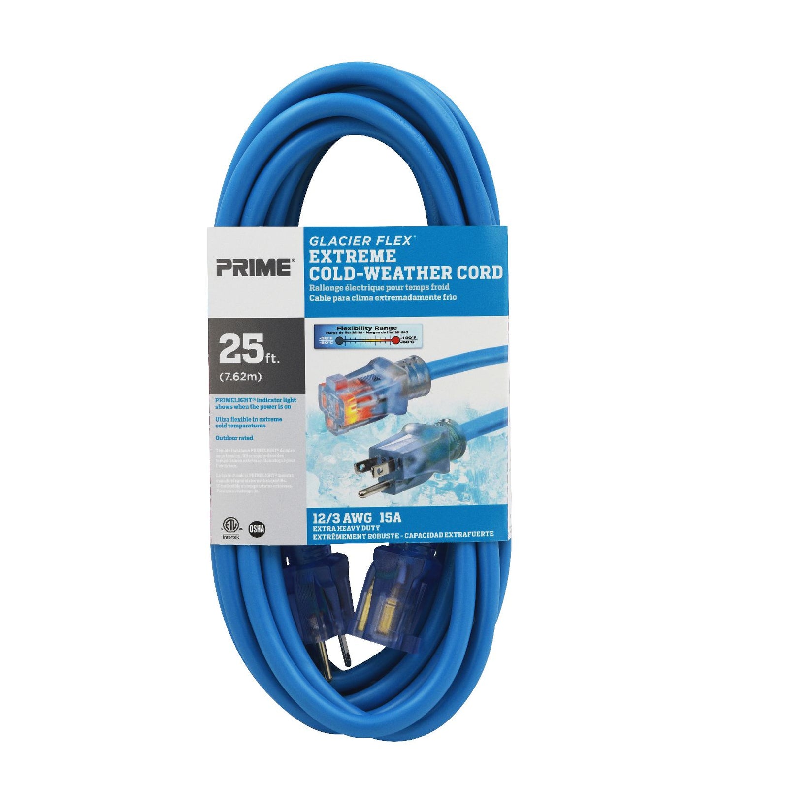 25ft 12/3 SJTW 50°C Glacier Flex® Extreme Cold Weather Extension Cord