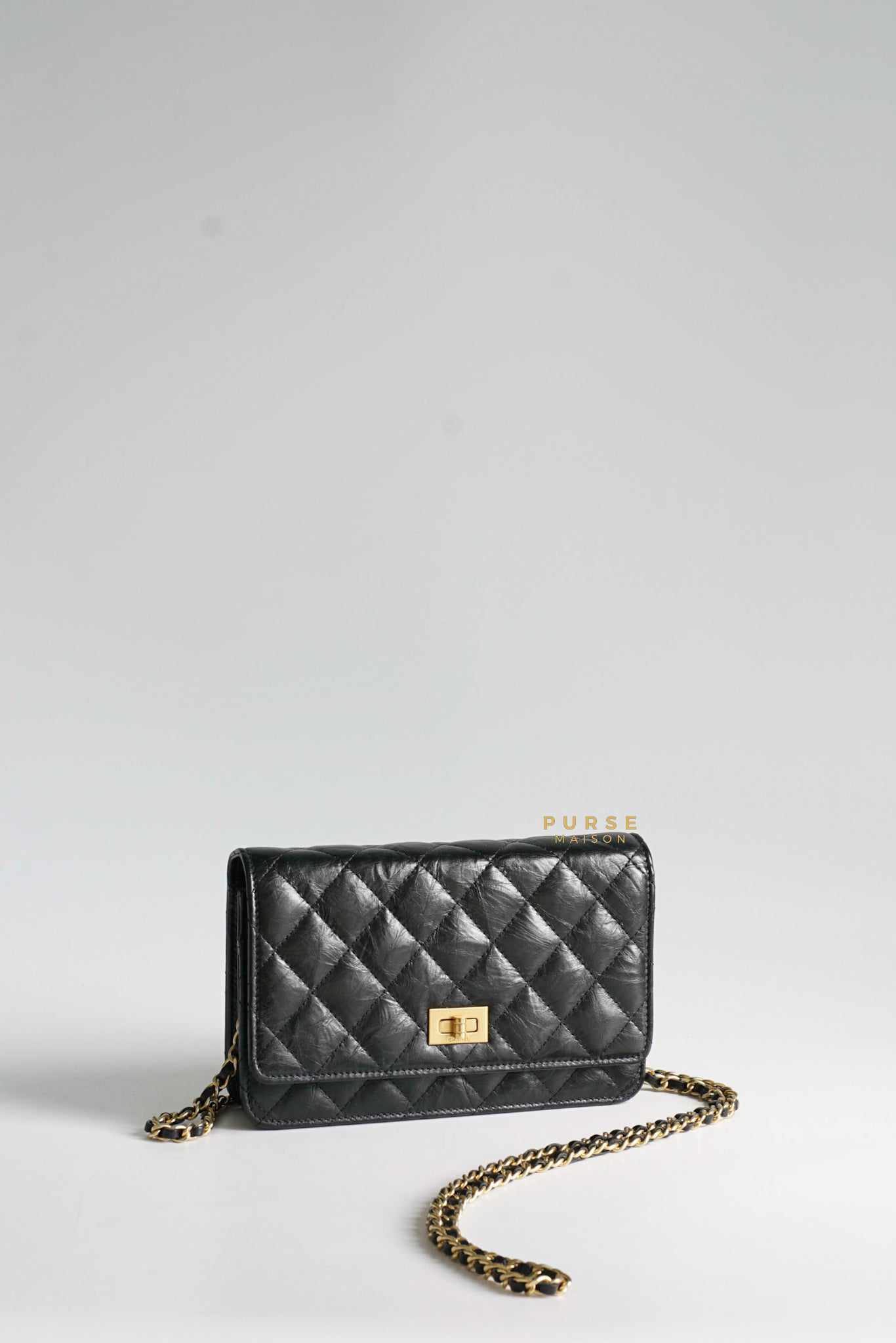 Chanel 2.55 Reissue Wallet on Chain Black Aged Calfskin 