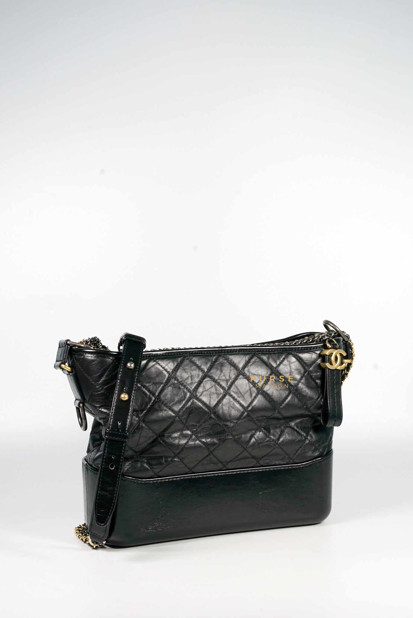 Chanel CC Filigree Medium Vanity Bag Beige/Black Caviar