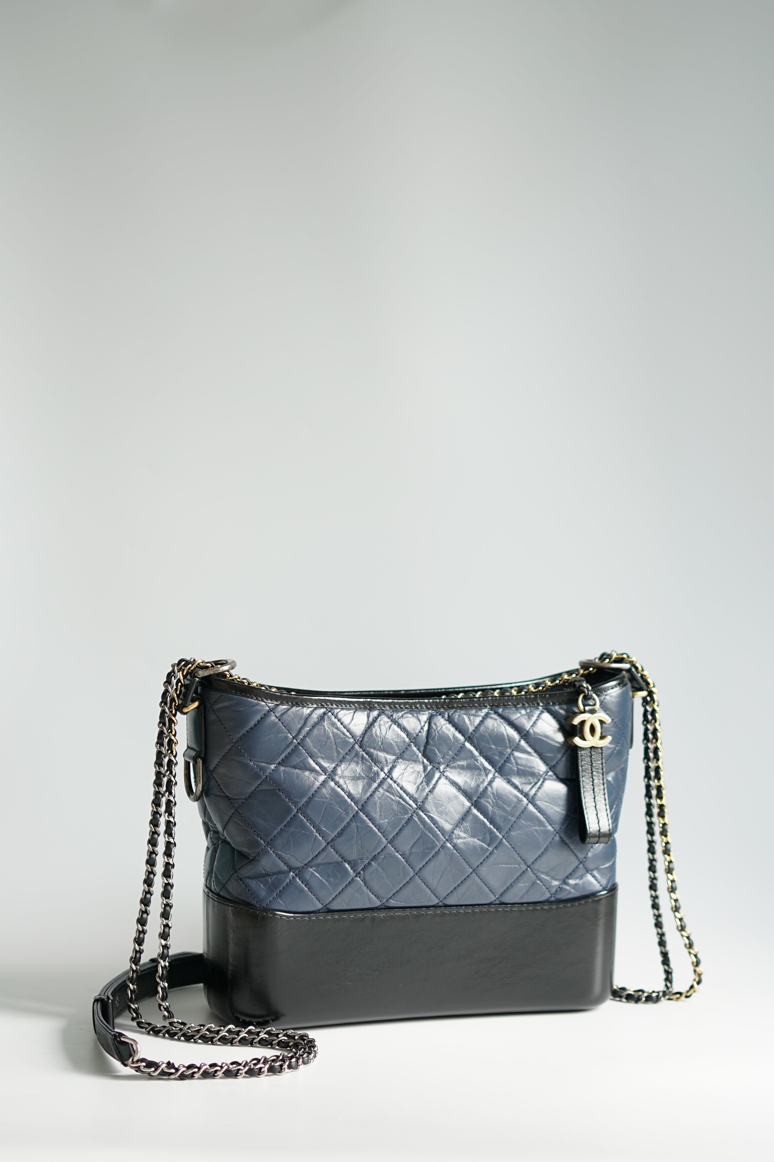 Chanel Gabrielle Medium Hobo Bag in Black Distressed