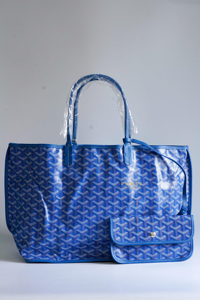 Goyard Artois Tote Coated Leather Canvas MM Handbag In Aqua Blue RRP £2500