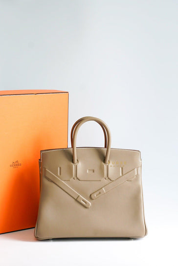 A LIMITED EDITION NATA SWIFT LEATHER SHADOW BIRKIN 25 WITH PALLADIUM  HARDWARE