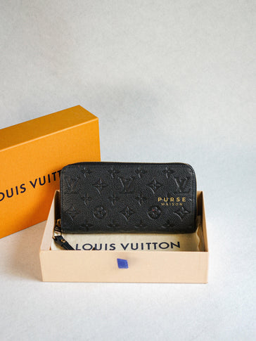 Louis Vuitton Monogram Empreinte Mens Long Wallets, Black