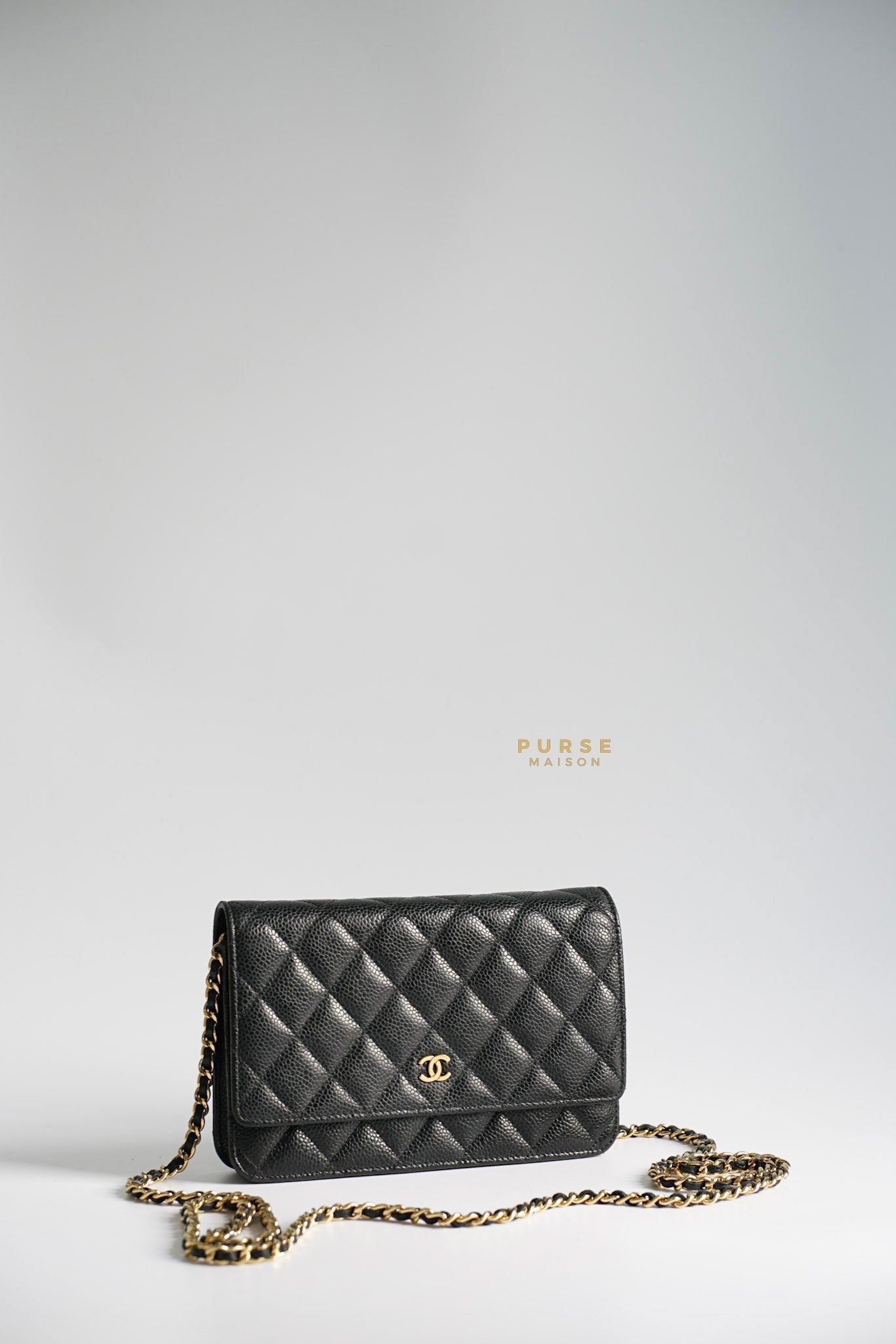 Chanel Classic Wallet On Chain (WOC) Caviar Leather Gold Hardware Series 19