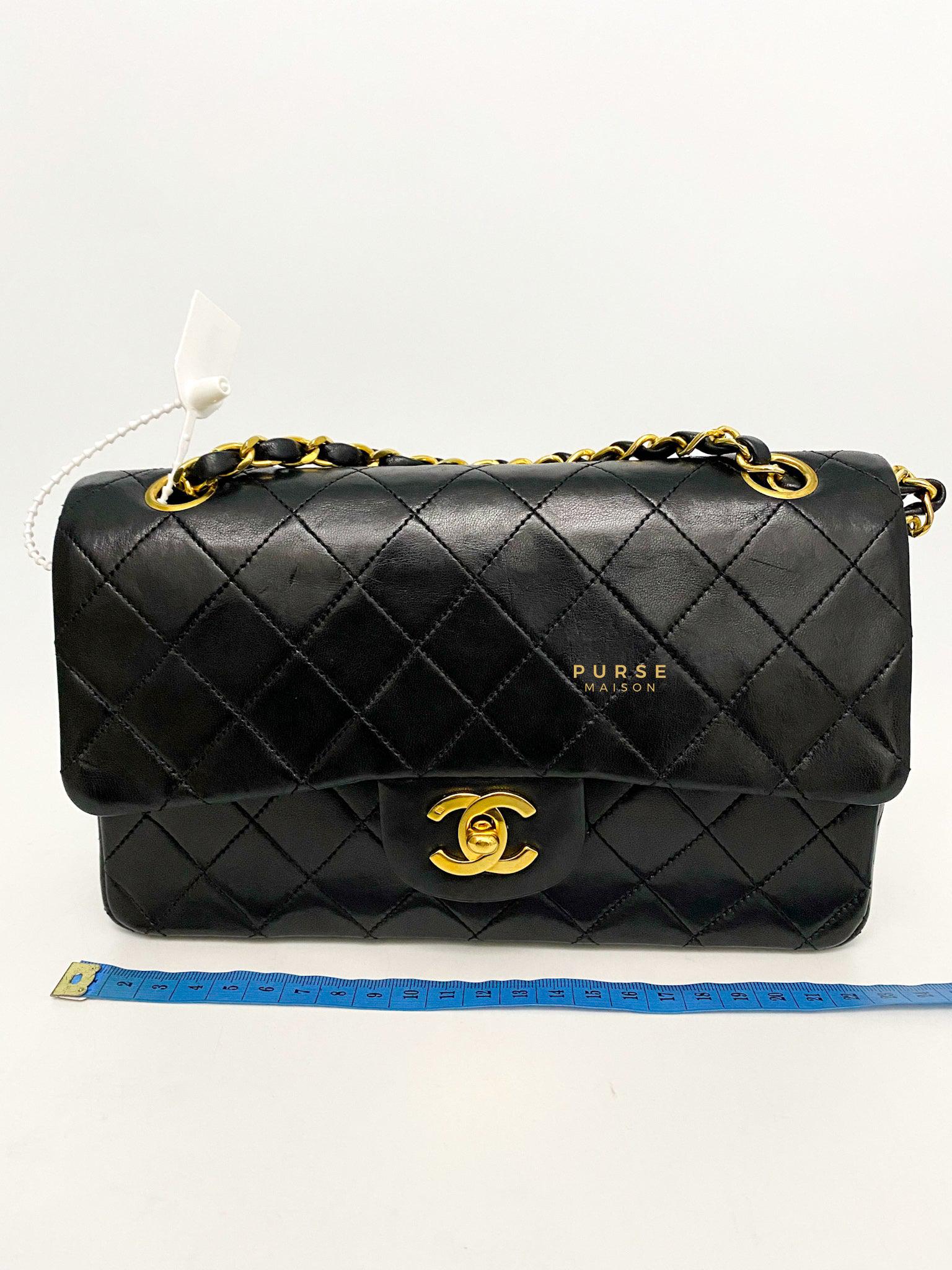 Chanel Vintage Small Classic Flap in Quilted Lambskin and 24k Gold Hardware Series 0