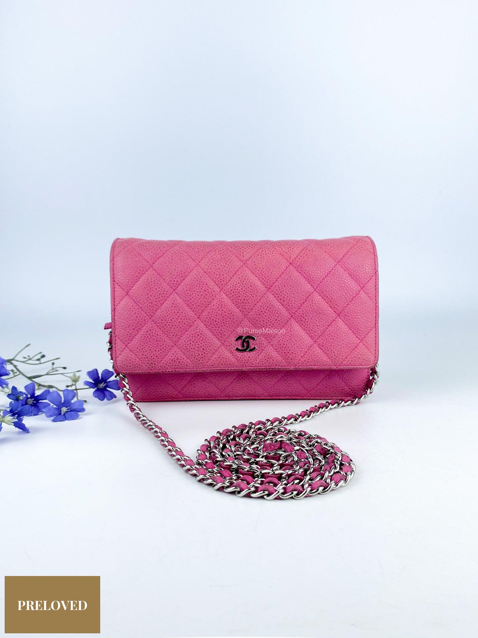 Chanel 22p Baby Pink Caviar Wallet on Chain WOC  CamelliaCurate
