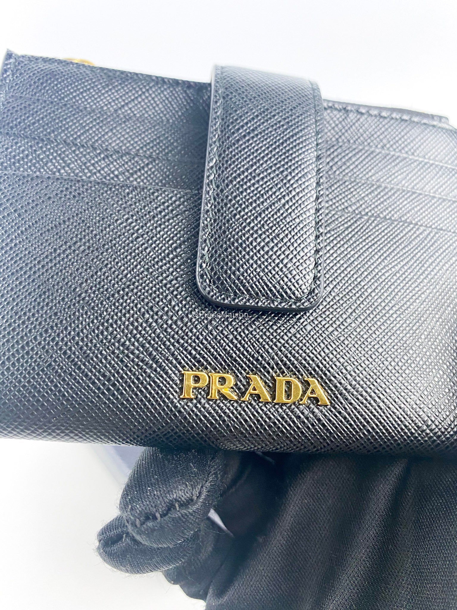 Prada 1MC026 Saffiano Metal Nero Wallet with Entrupy | Purse Maison