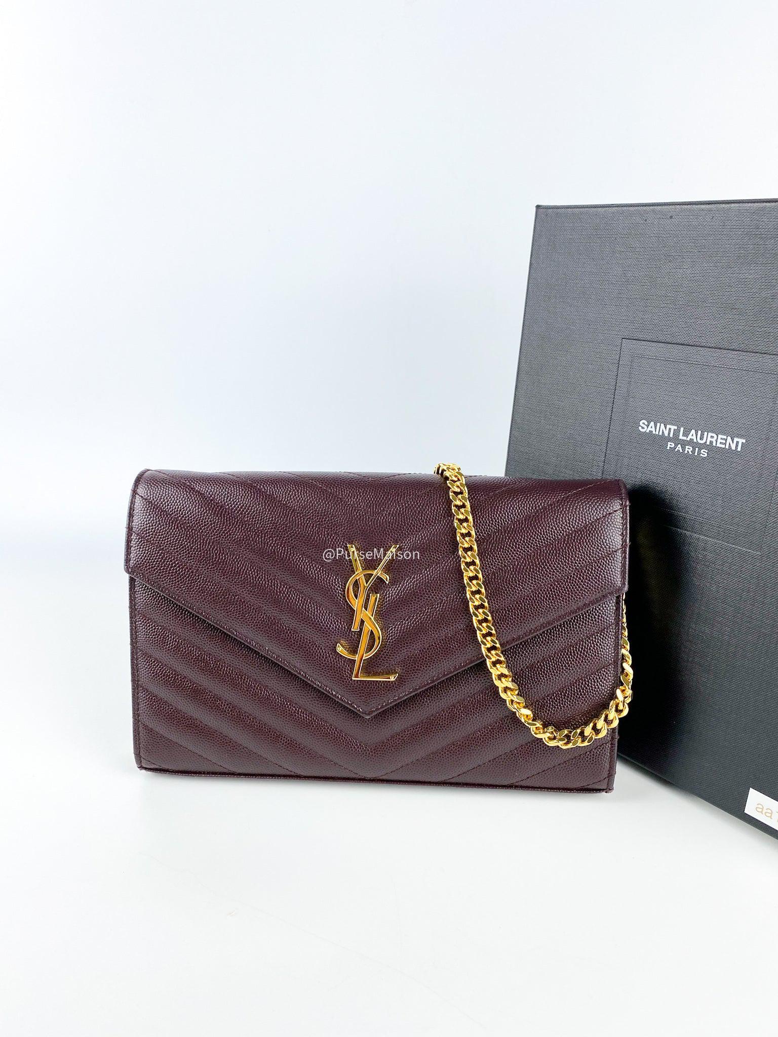 ysl wallet burgundy