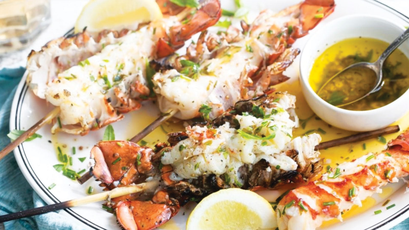 Grilled Maine Lobster Tail Kebabs w/Lemon Herb Butter Get Maine Lobster