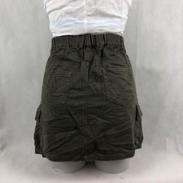 olive green denim skirt