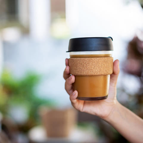 reusable glass coffee cup