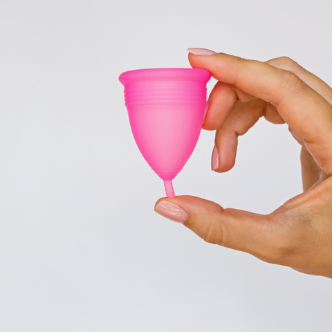 pink reusable menstrual cup