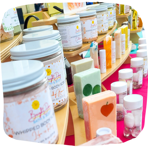 Photo of Bright Day products on display at an outdoor market