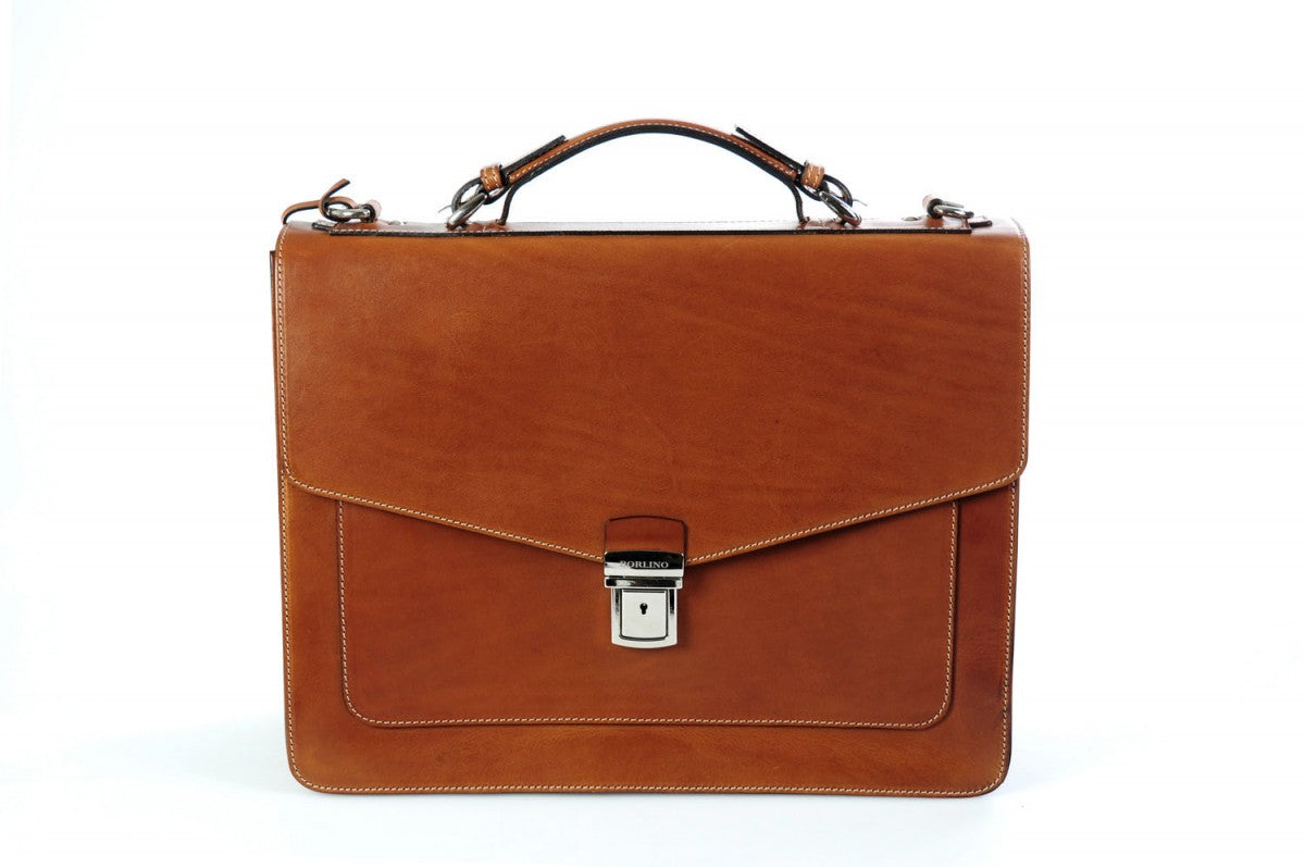 Leather Envelope Document Case - Terra Tan - Borlino