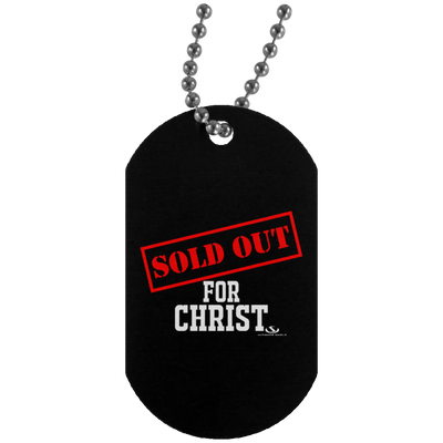 SOLD OUT FOR CHRIST Silver Dog Tag - Lucky Ducky Dog Store