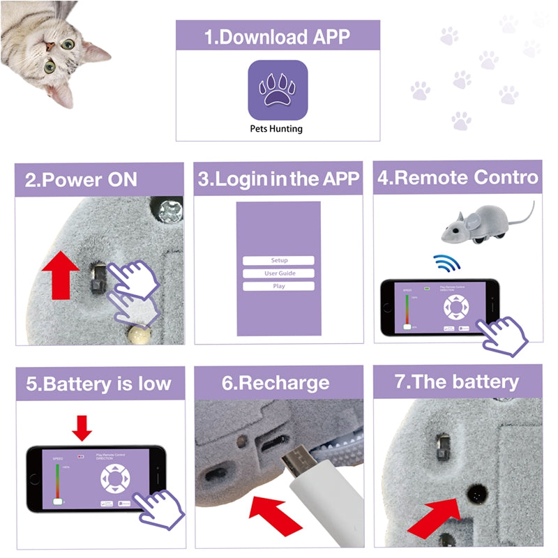 app controlled mouse cat toy