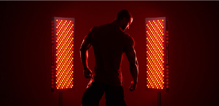 Man getting red light therapy