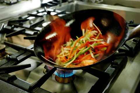 Low-pressure commercial wok burner.