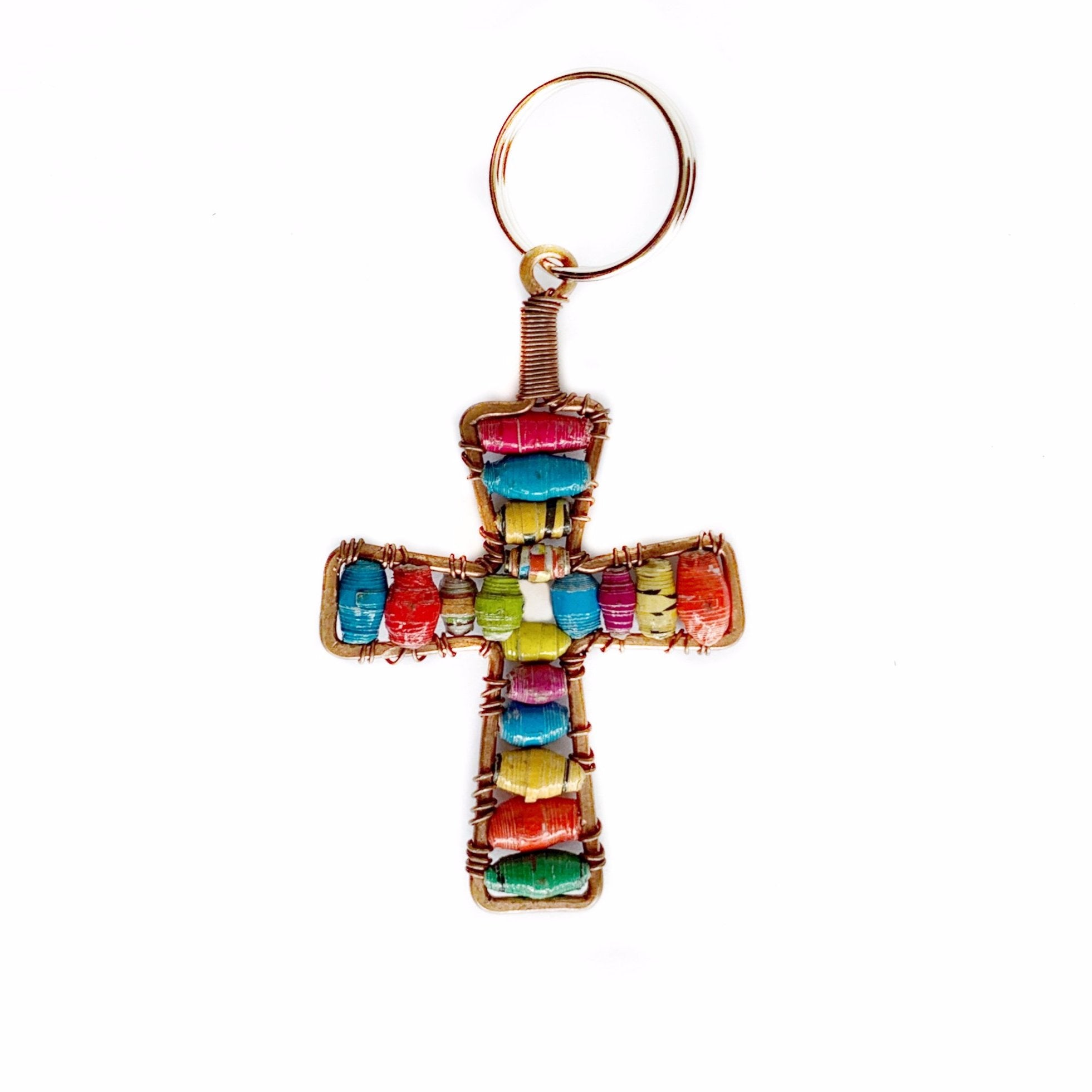 Keychain - beaded cross