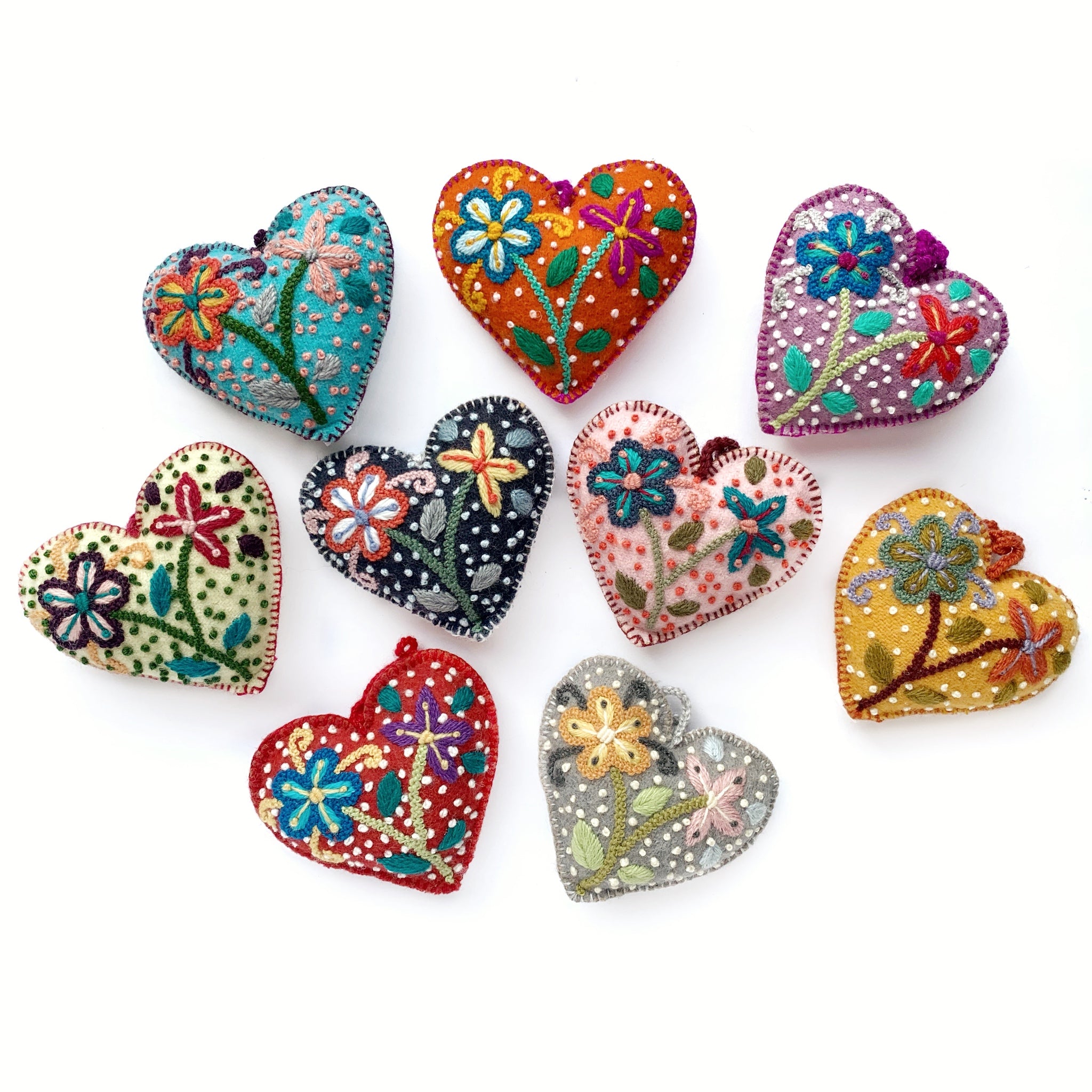 Handmade Heart Christmas Ornament Set, Fair Trade from Peru