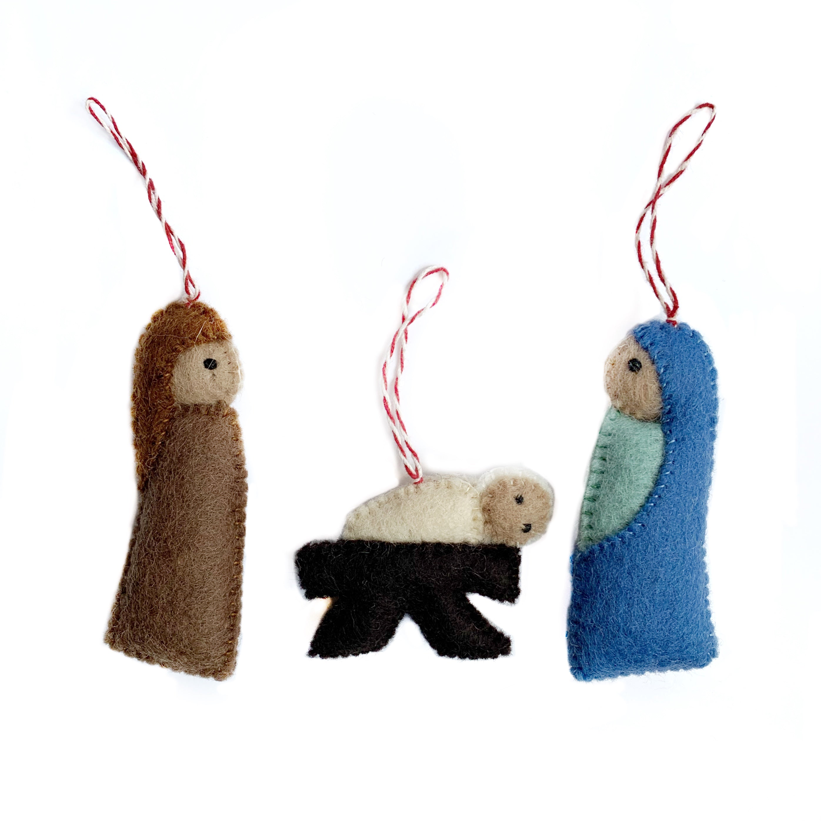 Set of 6 handmade wool felt Christmas ornaments — The Ornament Boutique