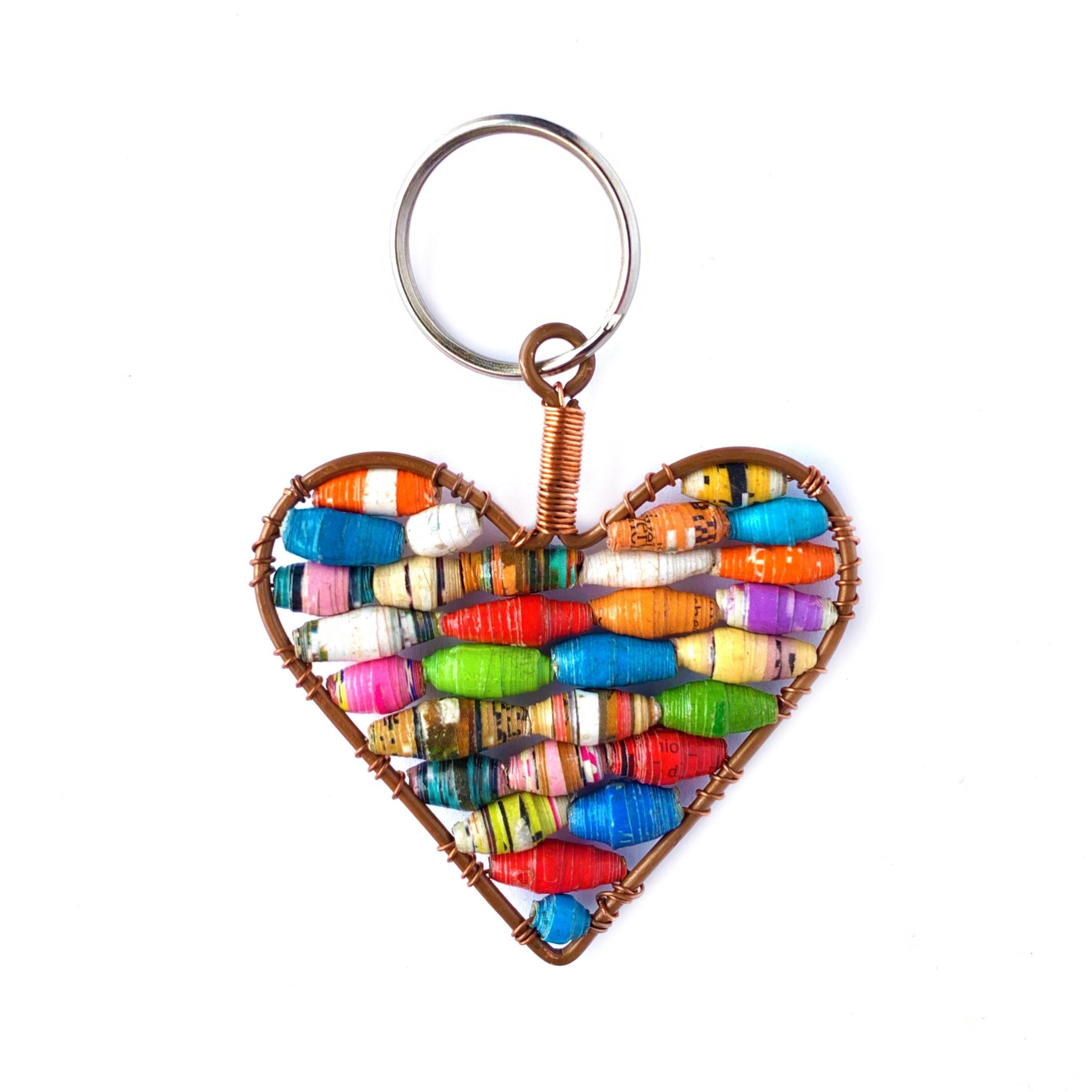 Big Book Beads Clip on Recovery Heart Keychain