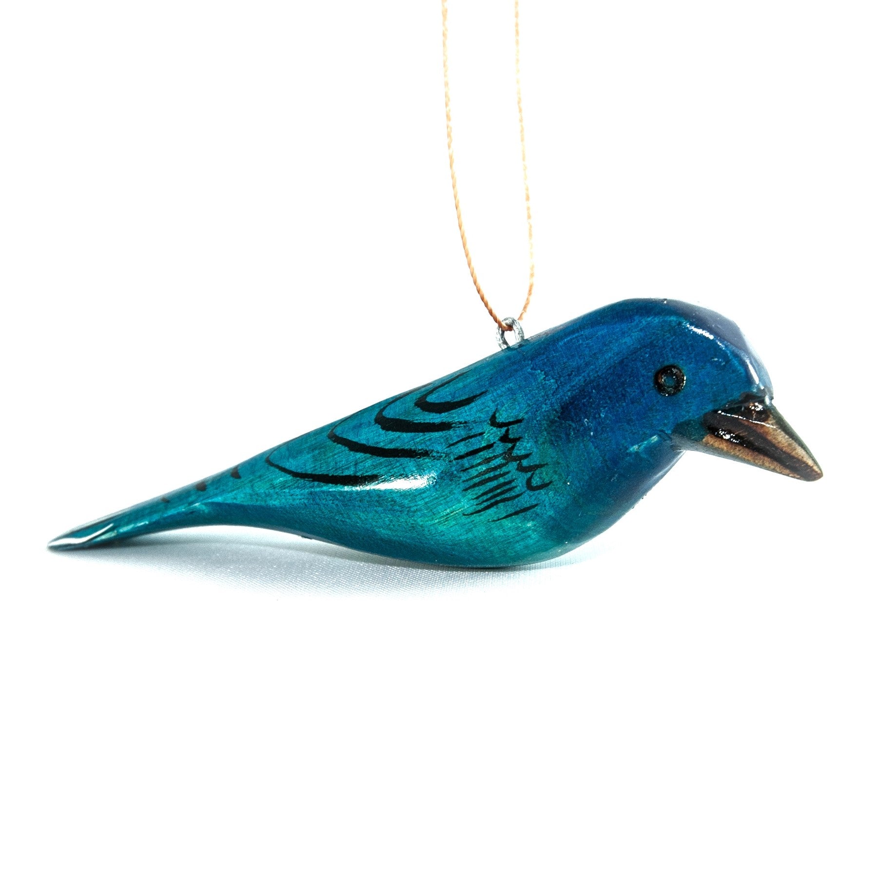 Indigo Bunting Wood Bird Ornament | Ornaments 4 Orphans®