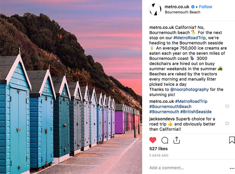 Most Instagrammed Beach Bournemouth