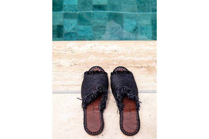 Black Raffia Shoes Morocco