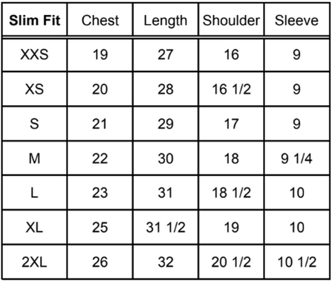 Size Chart - Rix Island Wear