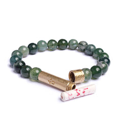 Polished Grass Agate Wishbeads Bracelet