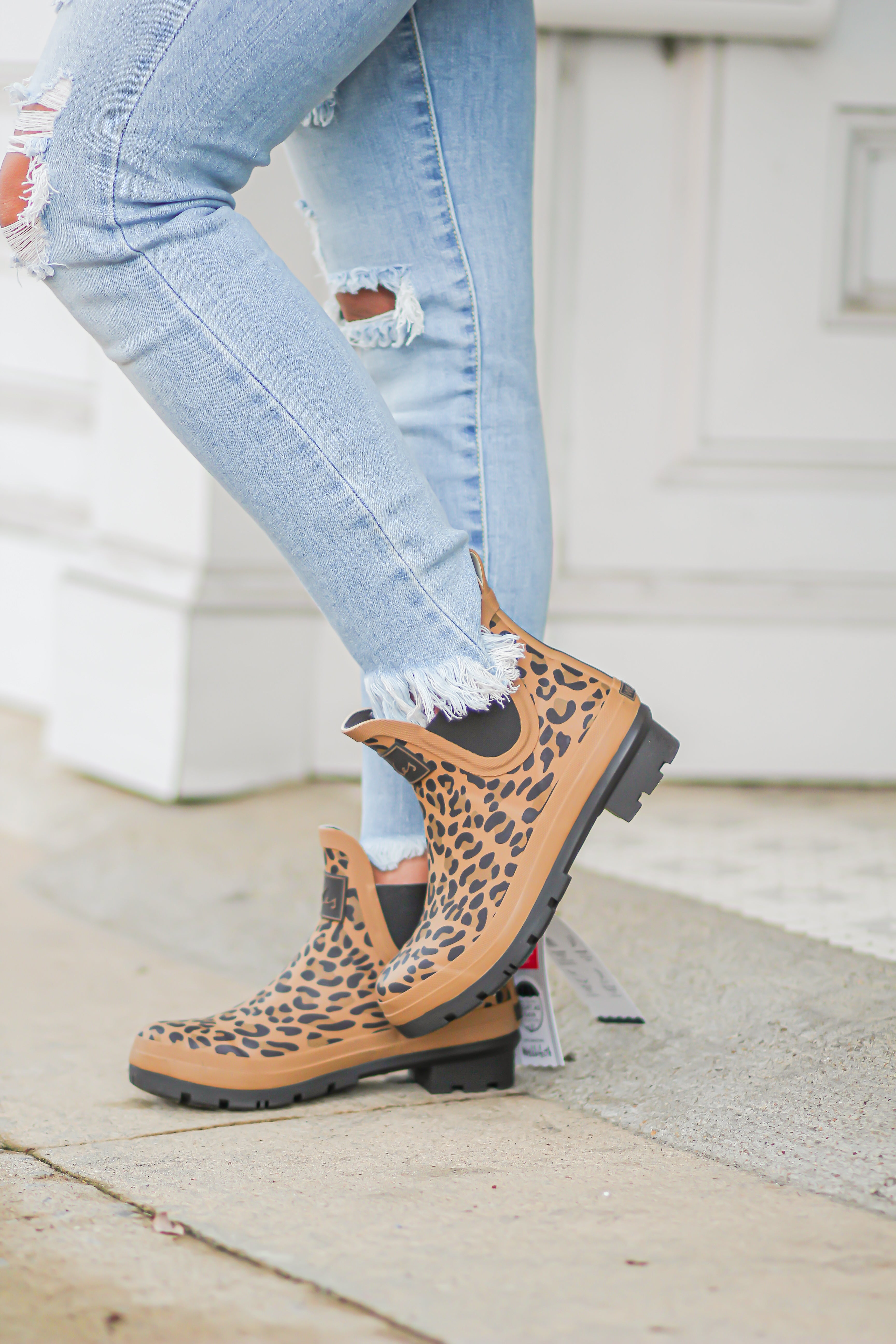 leopard print rain booties