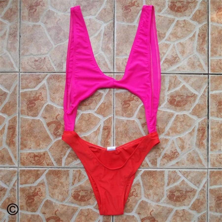 pink and red swimsuit