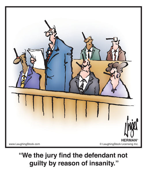 We The Jury Find The Defendant Not Guilty By Reason Of Insanity Laughingstock