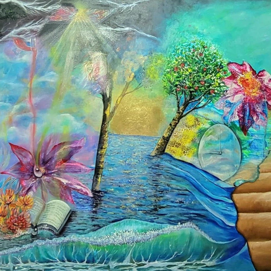 "The Secret of Creation" by Pouneh Asli, Mixed Media on Canvas