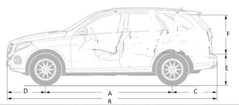 SUV side dimensions Car covers and shelter Custom made covers