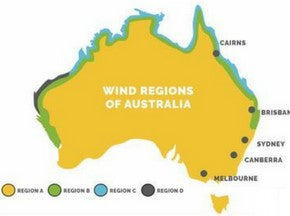 StoreMate S43 Garden Shed - Wind region map of Australia