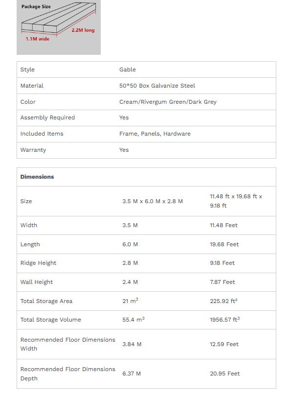 vertical roof specs single carport