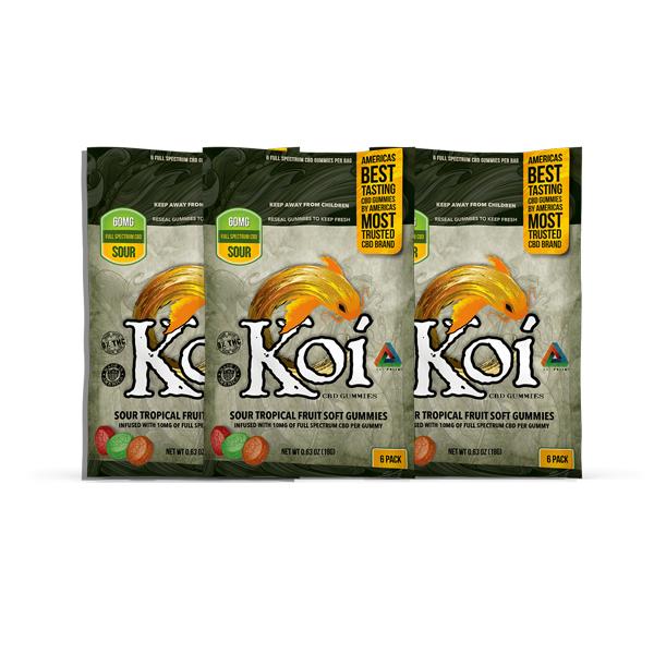 Koi CBD Gummies Sour Tropical Fruit Soft Gummies \u2014 Cbd.co.uk