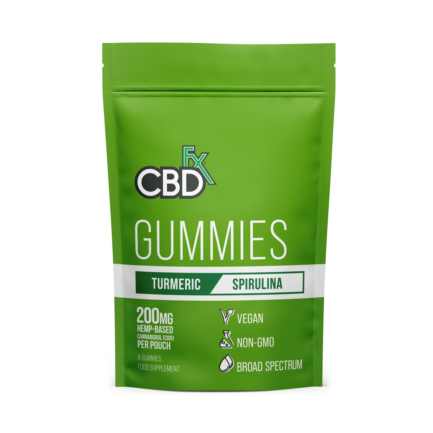 CBD +FX Gummies Turmeric Spirulina 200mg 8 gummies \u2014 Cbd.co.uk
