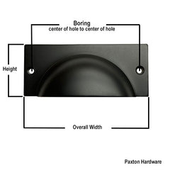 Measure Black Bin Pull for Cabinets, Paxton Hardware